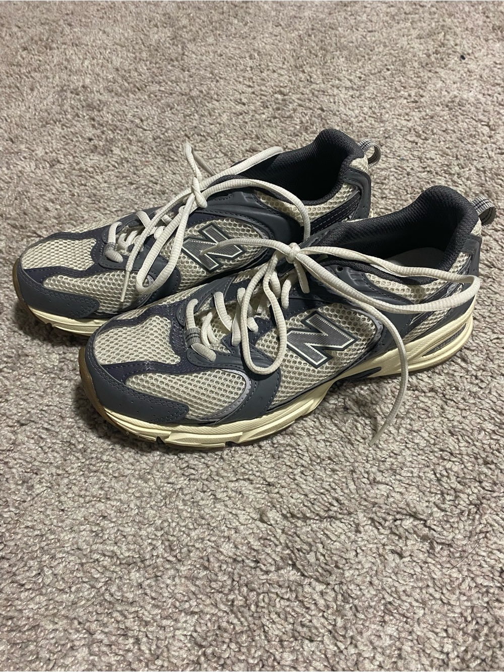 New Balance Gray and Cream Women's Running Sneakers